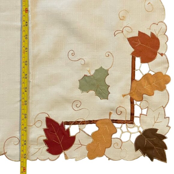 Thanksgiving Tablecloth 60x84 — Embroidered Autumn Leaves (Fall Harvest) - Picture 8 of 10